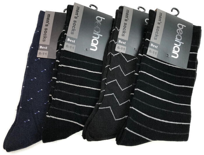18 Pairs COTTON BUSINESS SOCKS Mens Dress Crew Plain Work Casual  BULK - Black - 6-11