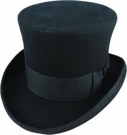 5.5"" Premium Mad Hatter Top Hat 100% Australian Wool Felt Magician Tuxedo Cap - Black - 61cm