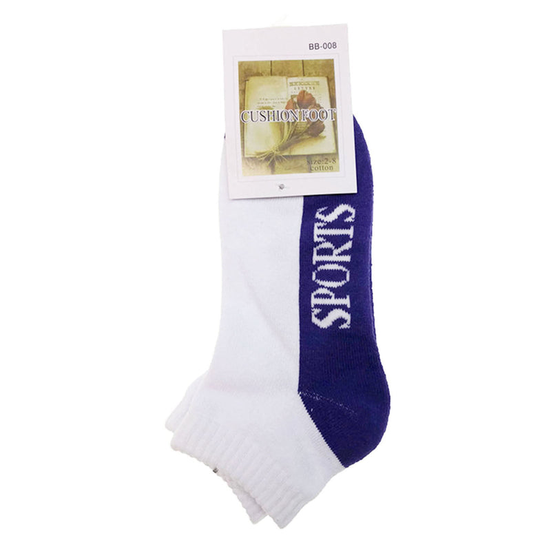 24x COTTON ANKLE SOCKS Sport Cushion Foot Low Cut Running - Assorted Colours Bulk - 11-14