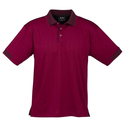 Mens Polo Shirt Breathable Top T Shirt Casual Cotton Blend Cool Dry - Maroon/Black - S