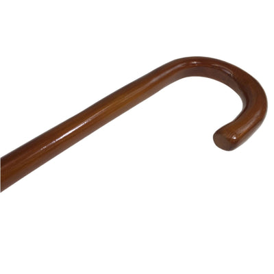 92cm WOODEN WALKING STICK Wood Cane Pole Carved Varnished Deluxe Quality Sturdy - Brown