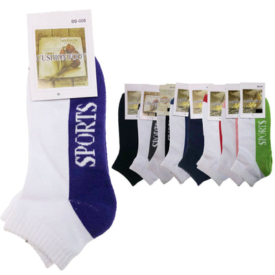 9x COTTON ANKLE SOCKS Sport Cushion Foot Low Cut Running - Assorted Colours Bulk - 6-11