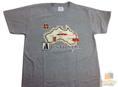 Adult T Shirt Australian Australia Day Souvenir Tee Top 100% COTTON - Grey - Small