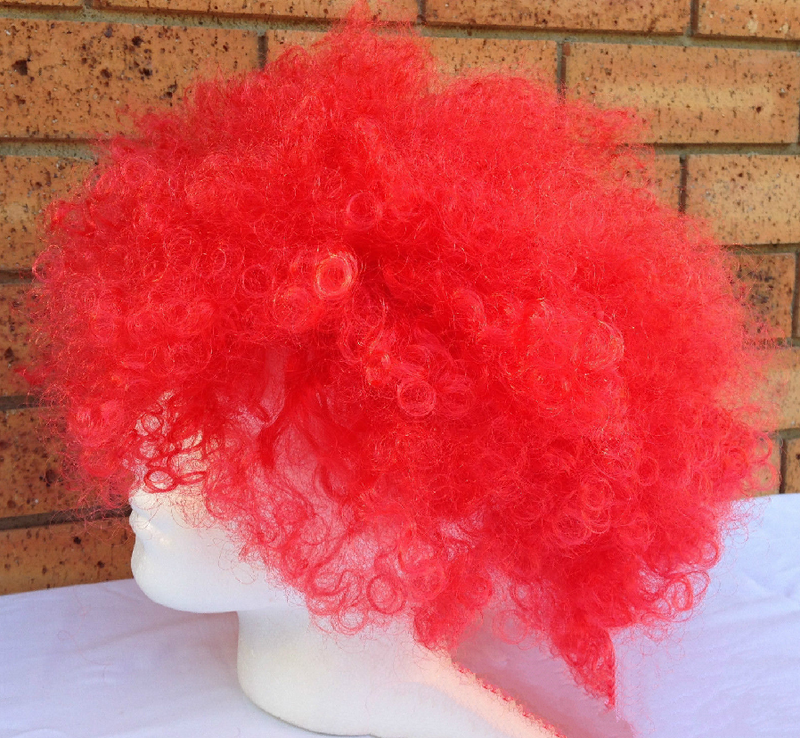 DELUXE AFRO WIG Curly Hair Costume Party Fancy Disco Circus 70s 80s Dress Up - Red