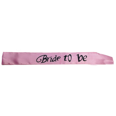 HEN'S NIGHT SASH Party Girls Wedding Bridesmaid Bridal Bride To Be Satin Sashes - Bride To Be (Light Pink)