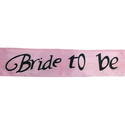 HEN'S NIGHT SASH Party Girls Wedding Bridesmaid Bridal Bride To Be Satin Sashes - Bride To Be (Light Pink)