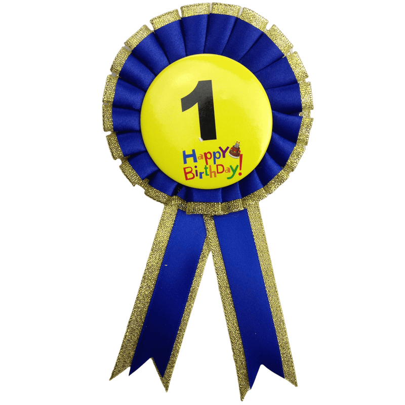 BIRTHDAY BADGE Party Favour Award Rosette Fancy Dress Girls Boys Childrens Kids -