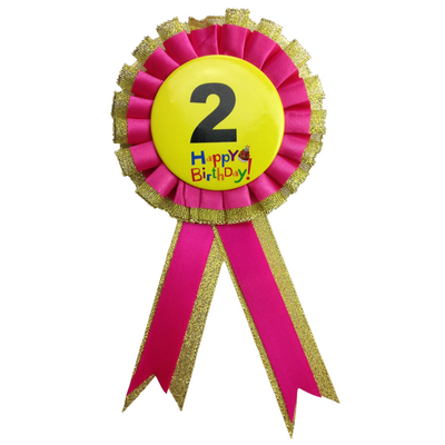 BIRTHDAY BADGE Party Favour Award Rosette Fancy Dress Girls Boys Childrens Kids -