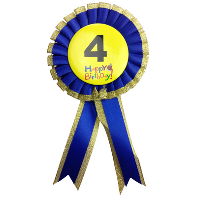 BIRTHDAY BADGE Party Favour Award Rosette Fancy Dress Girls Boys Childrens Kids -