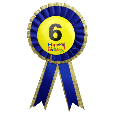 BIRTHDAY BADGE Party Favour Award Rosette Fancy Dress Girls Boys Childrens Kids -