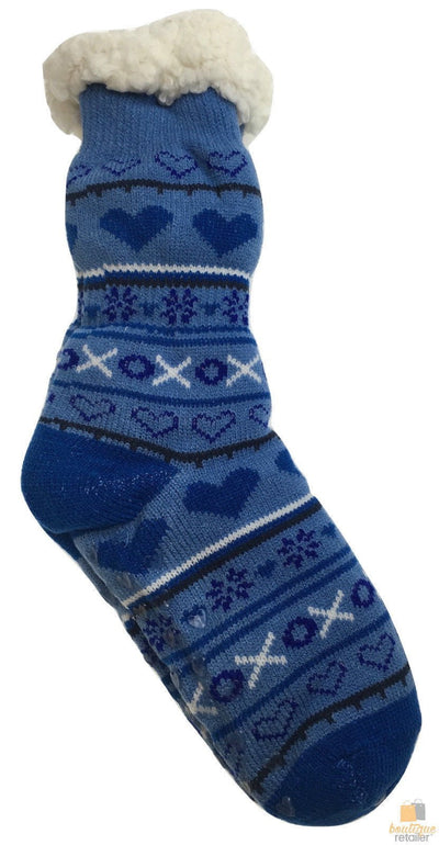 1 Pair Ladies Thick Fur Bed Socks Womens Soft Work Fluffy Slipper Non Slip - One Size