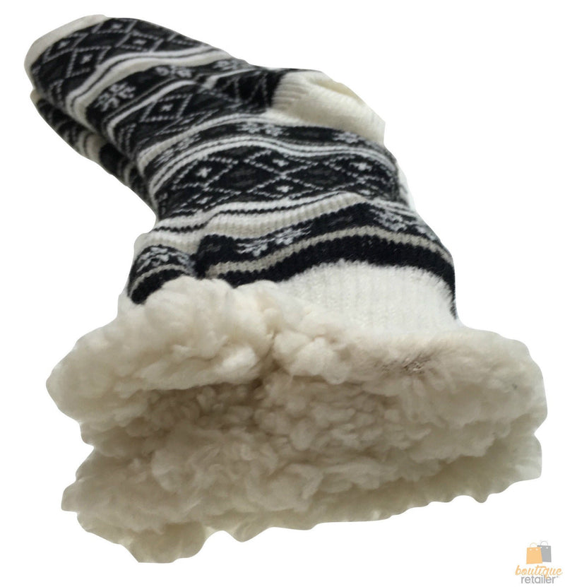 1 Pair Ladies Thick Fur Bed Socks Womens Soft Work Fluffy Slipper Non Slip - One Size