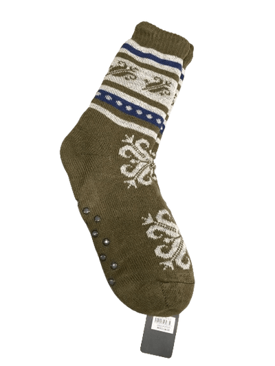 1 Pair Mens Non Slip Thick Fur Warm Winter Bed Socks Thermal Warm Cushion - One Size