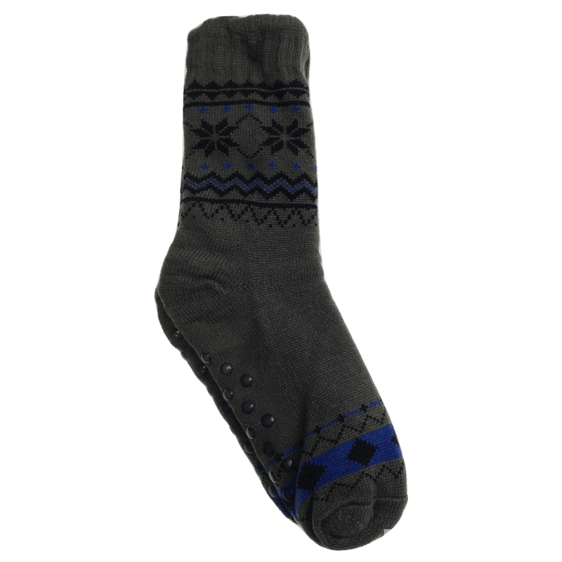 1 Pair Mens Non Slip Thick Fur Warm Winter Bed Socks Thermal Warm Cushion - One Size