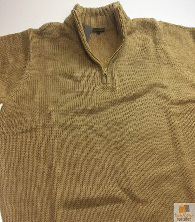 Mens Knit Jumper Pullover Sweater Knitted Casual Stretch Warm Winter  - Half Zip Burgundy 97 (KW14) - M