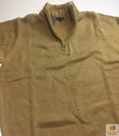 Mens Knit Jumper Pullover Sweater Knitted Casual Stretch Warm Winter  - Half Zip Burgundy 97 (KW14) - M