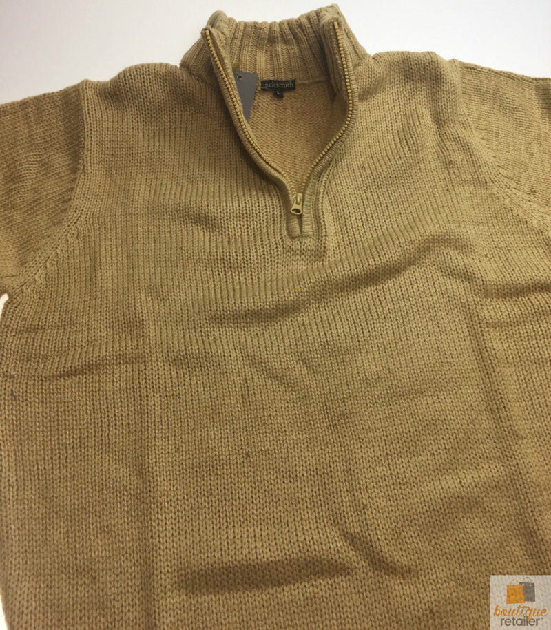 Mens Knit Jumper Pullover Sweater Knitted Casual Stretch Warm Winter  - Half Zip Burgundy 97 (KW14) - M