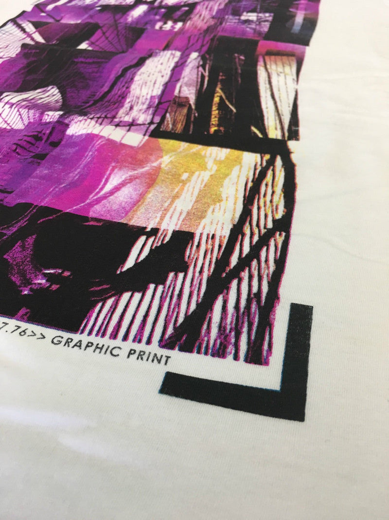 100% Cotton T-Shirt with Print Design Slim Fit Basic Tee Top XS-XXL - White - X-Small