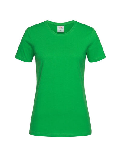 Womens Plain Ladies T SHIRT 100% COTTON Basic Tee Casual Top Size 6-24 T-Shirt - Green - 6