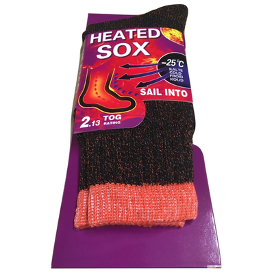 1 Pair Womens THERMAL HEATED SOCKS Warm Winter Comfort Work Sox Ski Ladies - Assorted - UK 9-11 (EU 37-42)