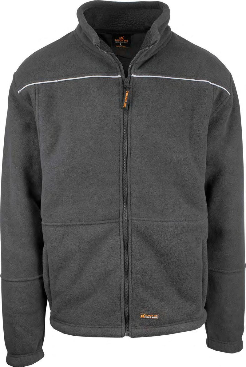 Mens Full Zip Sherpa Polar Fleece Jumper Lined Warm Winter Jacket Pullover - Black - XXL