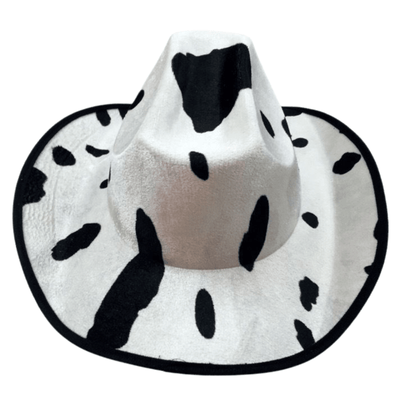 COW HAT Adult Cowboy Cowhide Print Wild West Costume Party Fancy Dress Fedora