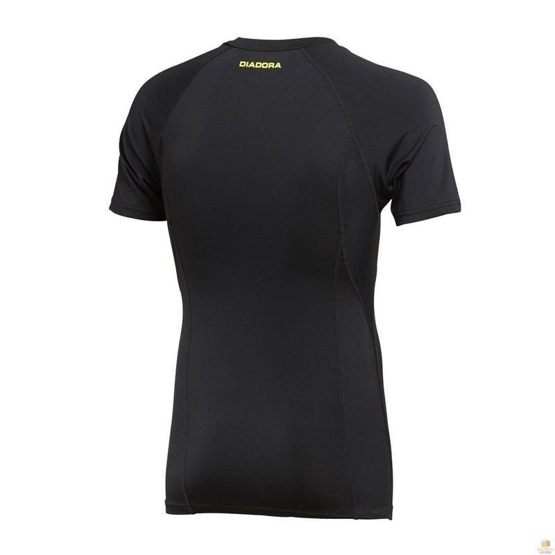Mens DIADORA Compression Short Sleeve T Shirt Top Gym Thermal - Black - S
