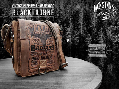 Jack's Inn Blackthorne Brown Crazy Horse Leather Crossbody Bag in Cognac