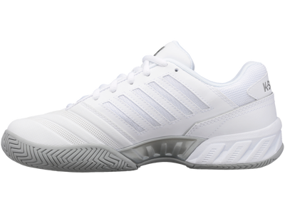 K-Swiss Womens Bigshot 4 AC Tennis Shoes - White/Silver - US 8.5