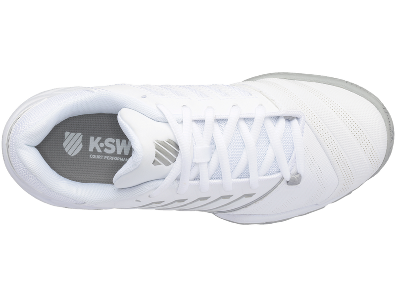 K-Swiss Womens Bigshot 4 AC Tennis Shoes - White/Silver - US 8.5