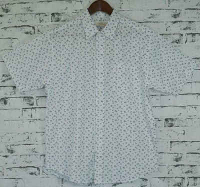 Mens MARINE ANCHOR SHIRT 100% COTTON Surf Party Short Sleeve Vintage S-6XL - White - 3XL