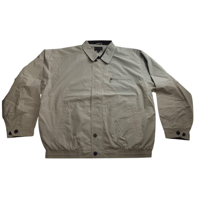 Mens Plus Size Jacket Big & Tall Blazer Zip Up Coat Bomber Military Style - Oyster - 5XL