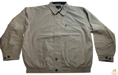 Mens Plus Size Jacket Big & Tall Blazer Zip Up Coat Bomber Military Style - Oyster - 5XL