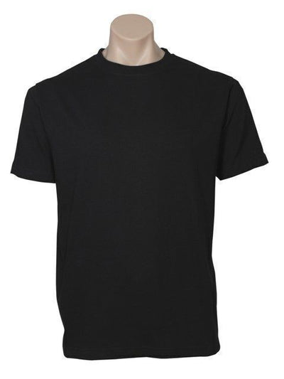Plain T-Shirt 100% COTTON Basic Blank Tee Mens Ladies Casual BULK Adults - Black - M
