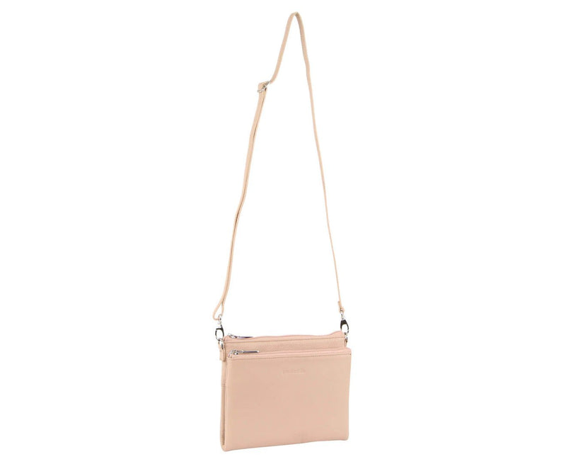 Pierre Cardin Ladies Cross Body Bag Leather Clutch Shoulder Sling Womens  - Blush