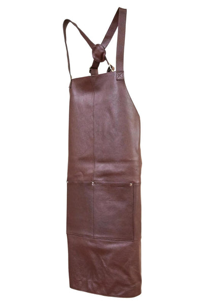 Pierre Cardin Professional Leather Apron Butcher Woodwork Hairdressing Barber Chef - Brown