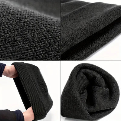 PLAIN BEANIE Unisex Mens Womens Winter Warm Hat Ski Cap Knit One Size - Black