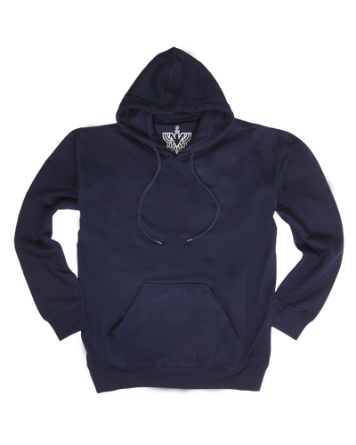 Adult Mens 100% Cotton Fleece Hoodie Jumper Pullover Sweater Warm Sweatshirt - Navy - M