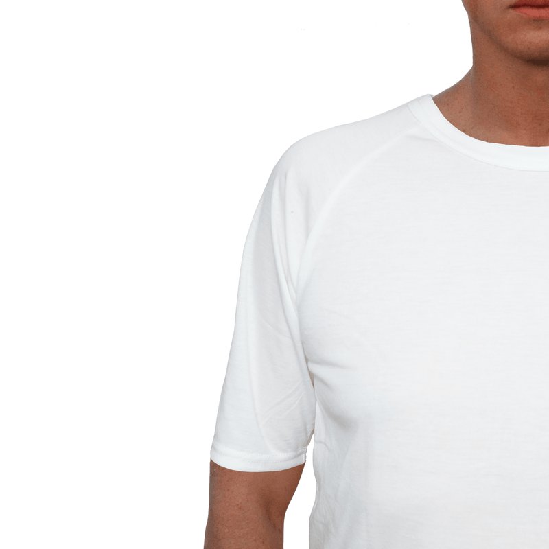Mens Merino Wool Blend Short Sleeve Thermal Top Underwear Thermals Base Layer - Natural - XL
