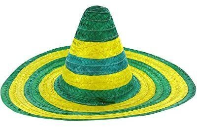 Mexican SOMBRERO Hat w Australian Aussie Green Gold Party Costume