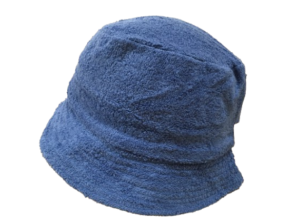 Stingy Brim Terry Towelling Bucket Hat Daggy Fishing Camping Lad Cap 100% COTTON - Blue - L/XL