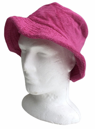 Stingy Brim Terry Towelling Bucket Hat Daggy Fishing Camping Lad Cap 100% COTTON - Fuchsia - XXL