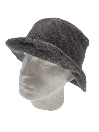 Stingy Brim Terry Towelling Bucket Hat Daggy Fishing Camping Lad Cap 100% COTTON - Grey - L/XL