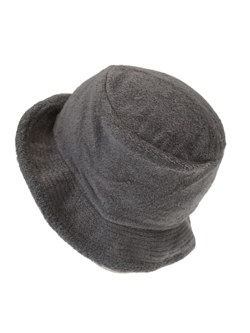 Stingy Brim Terry Towelling Bucket Hat Daggy Fishing Camping Lad Cap 100% COTTON - Grey - L/XL