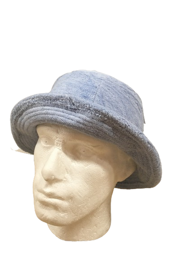 Stingy Brim Terry Towelling Bucket Hat Daggy Fishing Camping Lad Cap 100% COTTON - Sky Blue - L/XL