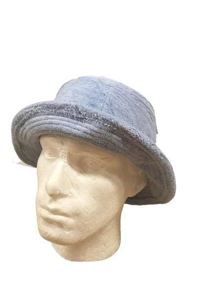 Stingy Brim Terry Towelling Bucket Hat Daggy Fishing Camping Lad Cap 100% COTTON - Sky Blue - L/XL