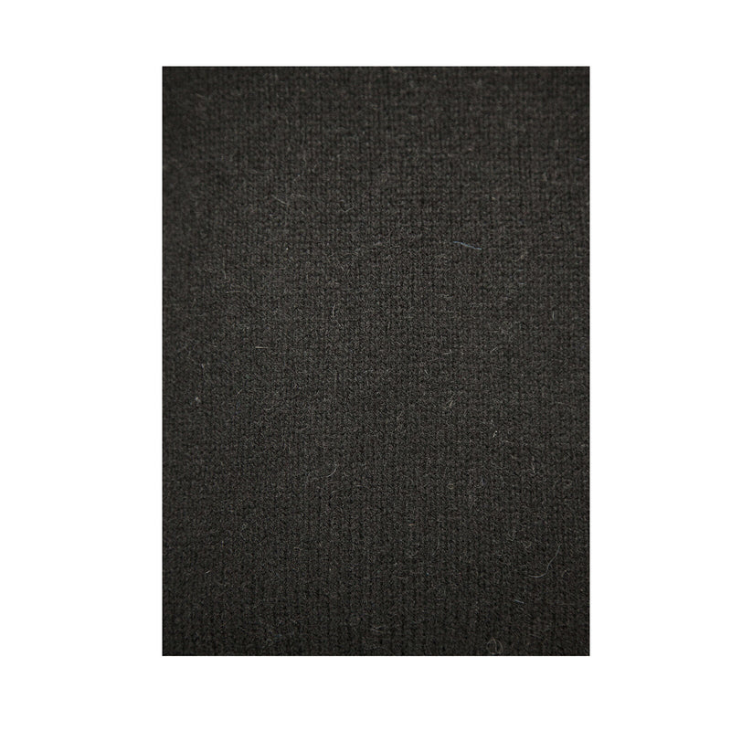 100% SHETLAND WOOL CREW Round Neck Knit JUMPER Pullover Mens Sweater Knitted - Plain Black - L