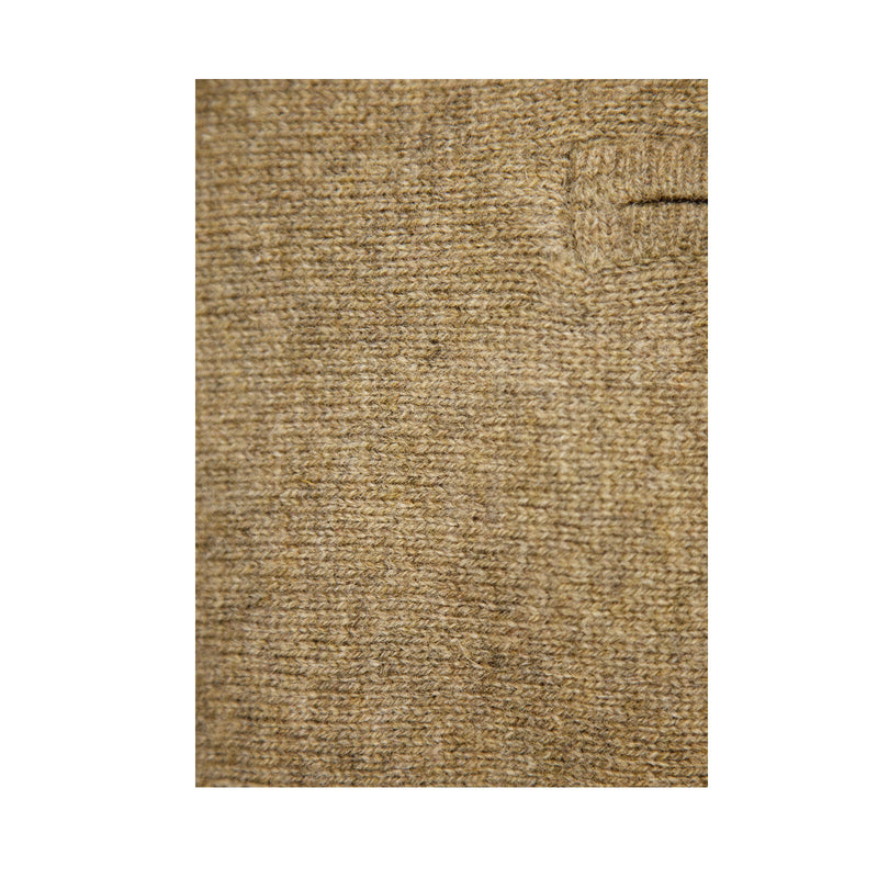 100% SHETLAND RAGG WOOL Half Zip Up Knit JUMPER Pullover Mens Sweater Knitted - Nutmeg - 3XL