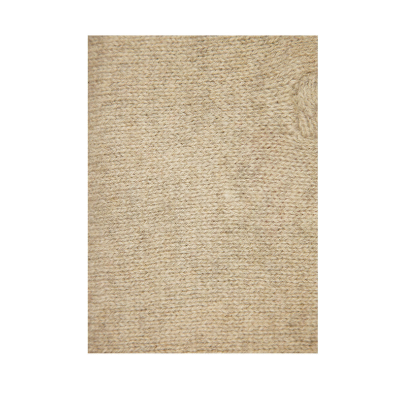 100% SHETLAND RAGG WOOL Half Zip Up Knit JUMPER Pullover Mens Sweater Knitted - Oat Marle - M