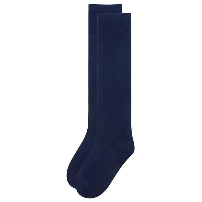 1x Pair School Uniform Knee High Socks Cotton Rich Girls Boys Kids - Navy - 13-3 (8-10 Years Old)